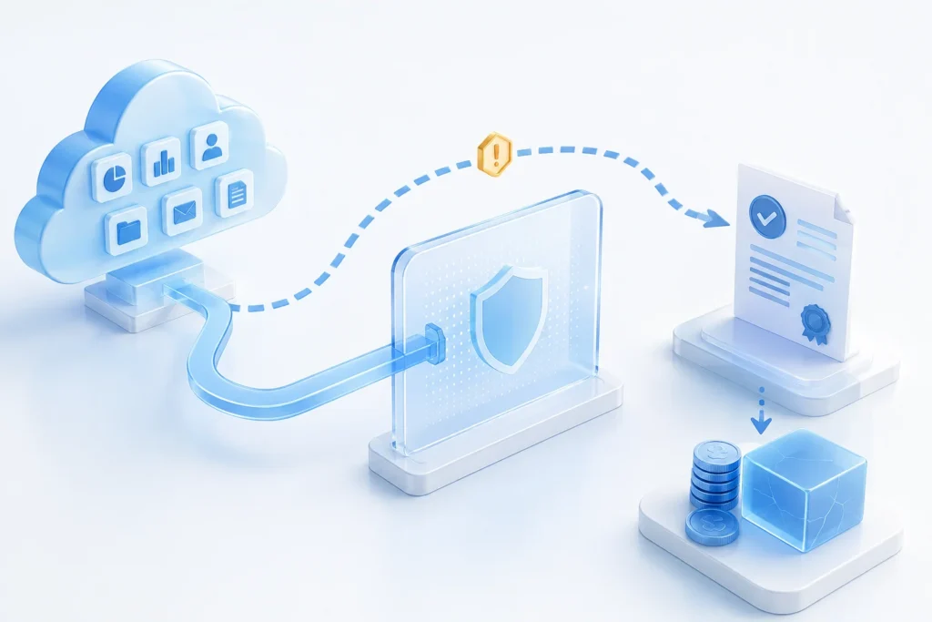 Illustration of an unauthorised application bypassing governance controls