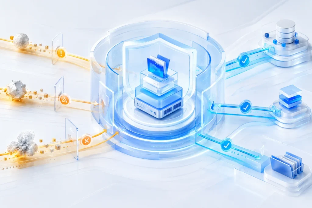Illustration of layered cybersecurity risk assessment and control